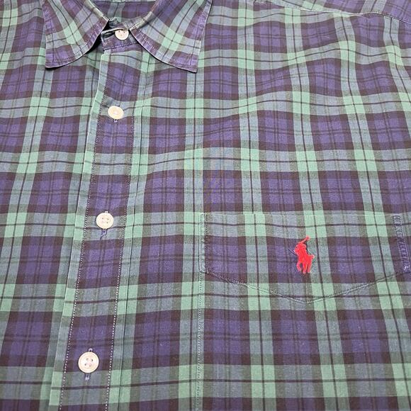 Polo Ralph Lauren Shirt Mens Size L Blackwatch Tartan Plaid Lowell Sport Cotton - Picture 5 of 14